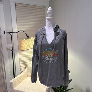EMI RESORT Gray 'Nashville Music City' V-Neck Hoodie-Size M